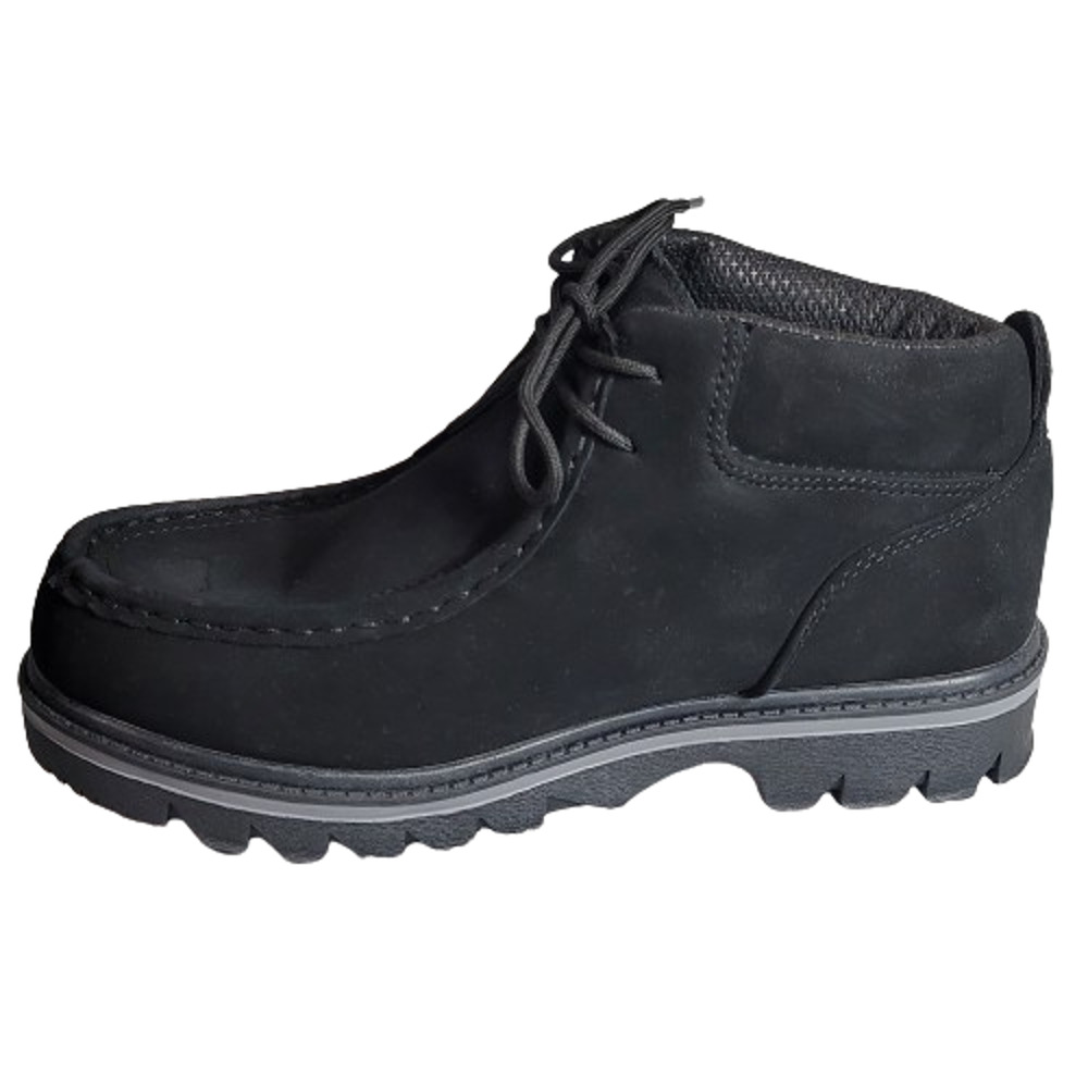 LUGZ Men's Loafer Boots Ankle Black Classic Mock Toe Faux Suede Size 7.5 - FLAW